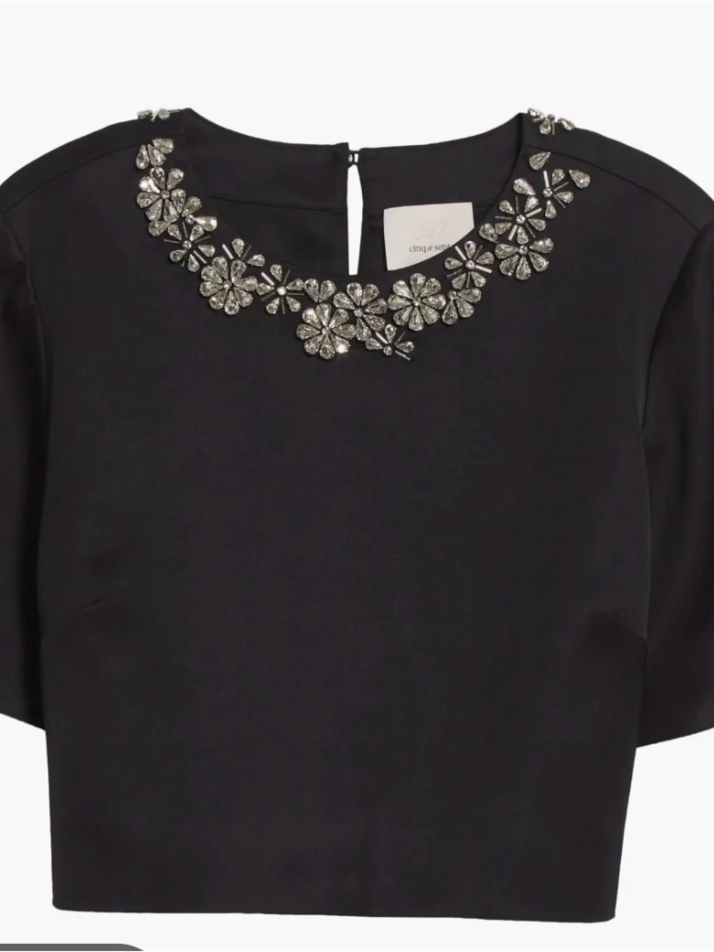 Cinq et Sept Embellished Black Women's Top - NWOT